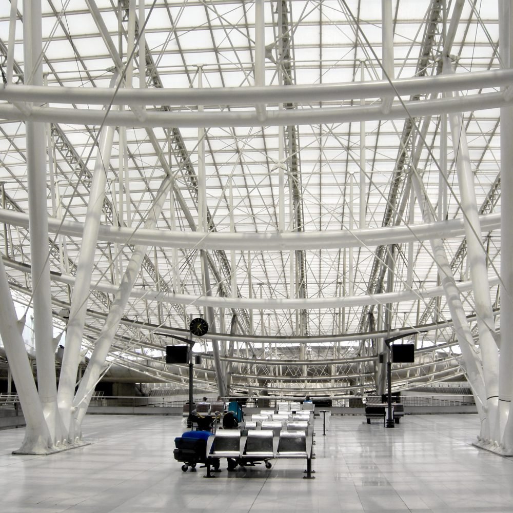 Airport lounge in arrivals and departures area